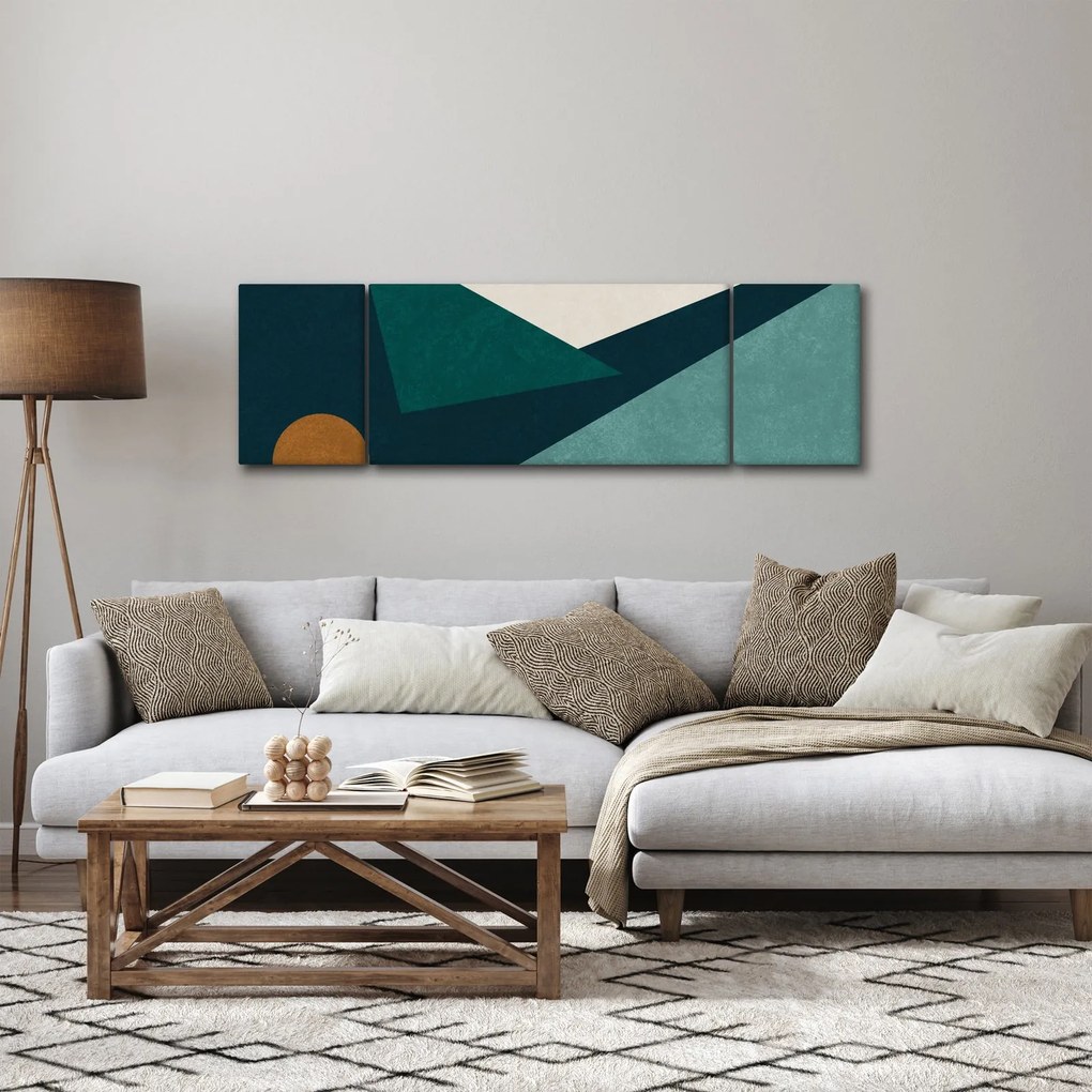 Obraz - Abstrakcja kubistyczna (170x50 cm)