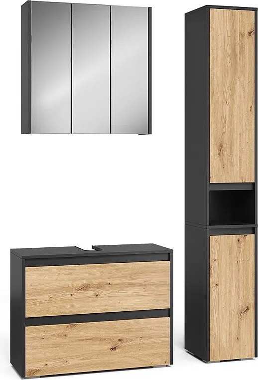 Zestaw mebli łazienkowych antracyt/artisan 80.1x30.1x62 majest