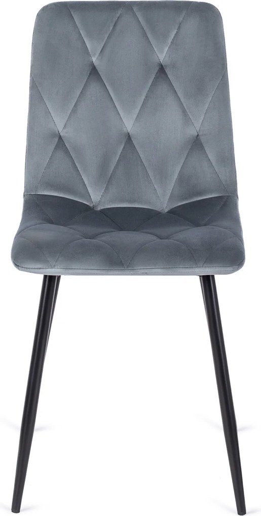 Krzesło Tapicerowane do Salonu ROBIN Szare Welurowe Nowoczesne Loft
