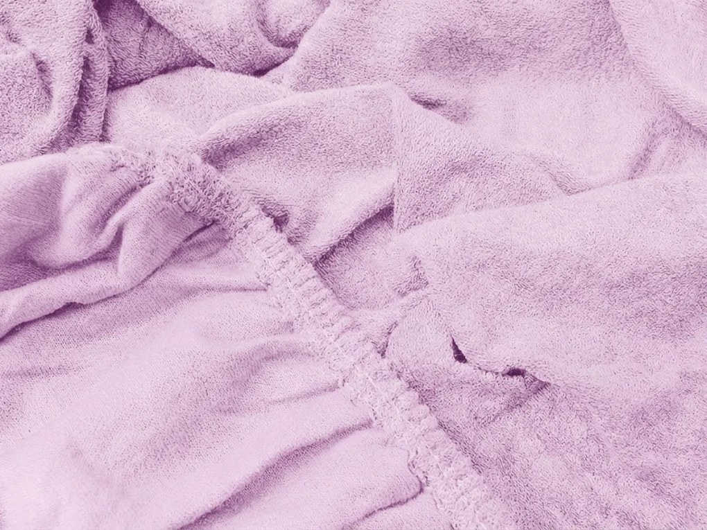 PrzytulneMieszkanie.pl Prześcieradło frotte EXCLUSIVE jasnofioletowe 90 x 200 cm