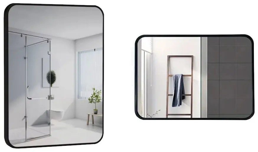 Lustro LOFT 40x60cm M-010 czarne łazienkowe do salonu sypialni loftowe Industrialne minimalistyczne