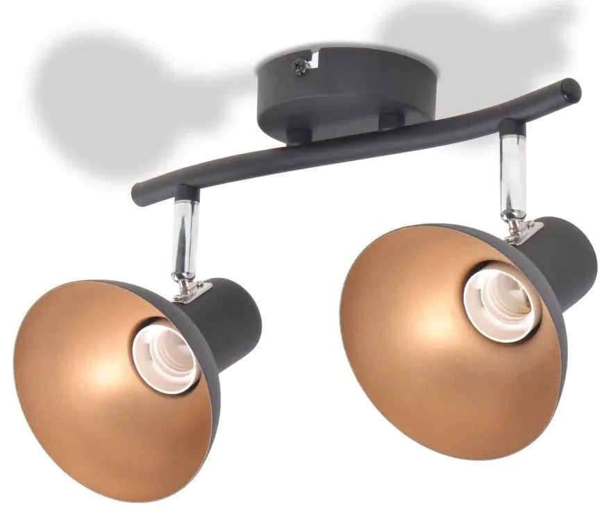 Czarno-złota lampa sufitowa z regulacją kloszy - EX117 L4-R17