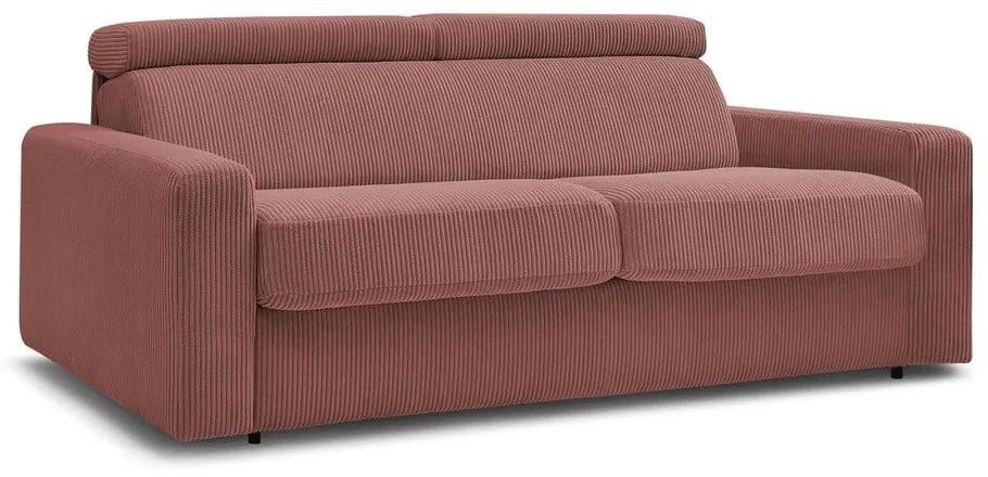 Różowa sztruksowa rozkładana sofa 195 cm Monaco – Bobochic Paris