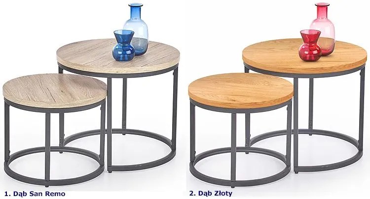 Zestaw dwóch stolików w stylu loft - R0-F21