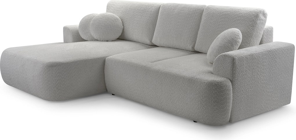 Masseno Narożnik FILO z funkcją spania i pojemnikiem na pościel Narozniki L, Rozkładana sofa - Szary, CORAL 75