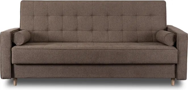 Sofa z Funkcją Spania MALTA Wersalka Rozkładana Dwuosobowa Brązowa Nowoczesna do Salonu