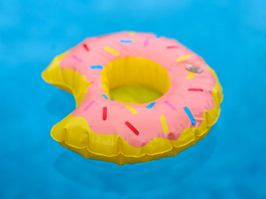 Dmuchany uchwyt na napoje DONUT różowy