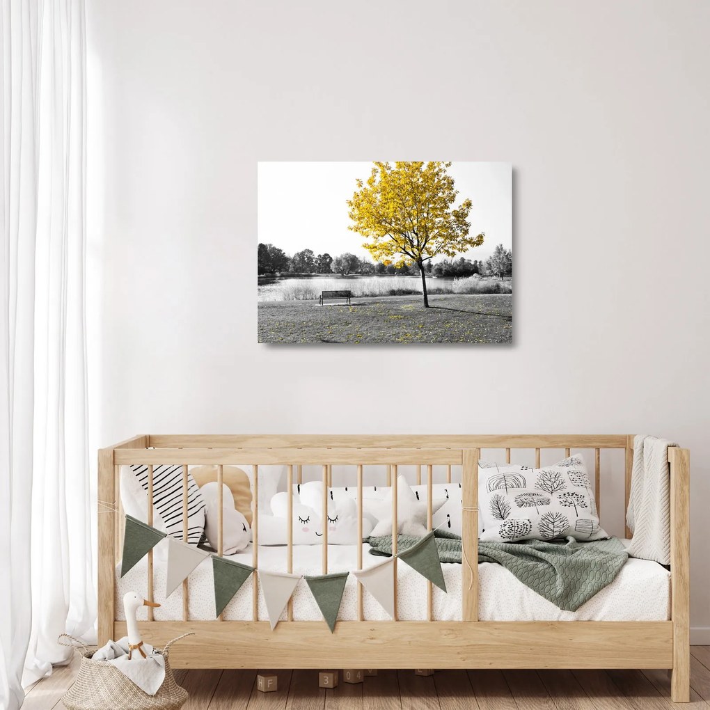 Obraz na szkle - Odpoczynek w parku (70x50 cm)