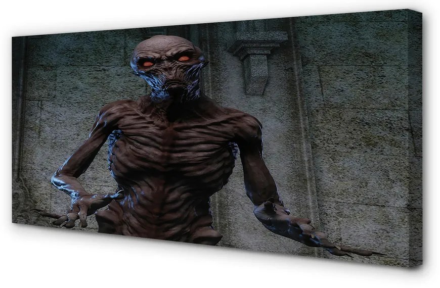 Obraz drukowany na płótnie Straszna Postać w Budynku