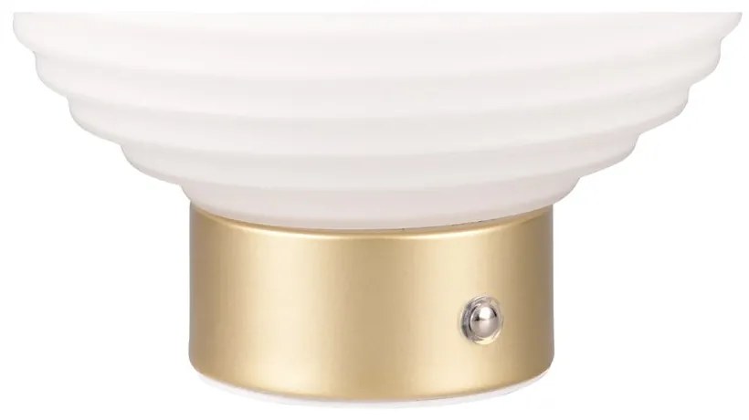 Lampa stołowa LED w biało-złotym kolorze ze ściemniaczem i szklanym kloszem (wys. 14,5 cm) Earl – Reality