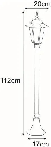 Czarna klasyczna lampa zewnętrzna słupek 3X S328 A1-C52