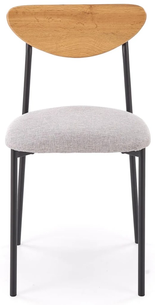 Zestaw stół + 4 krzesła, naturalny / czarny / popielaty DICKY