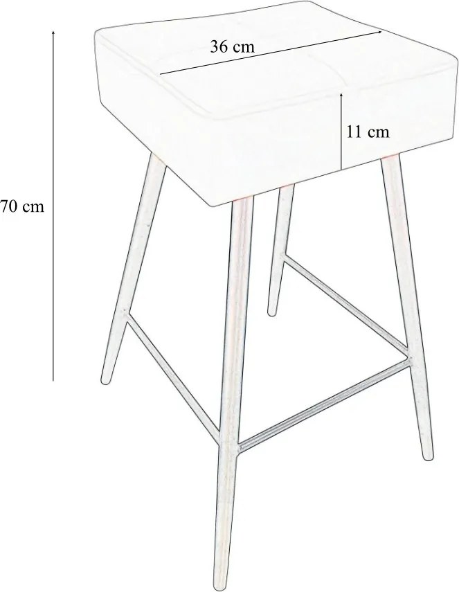 Hoker MAX krzesło barowe tkanina Welur podstawa metalowa : Kolor nogi - Biały profil, Kolor tkaniny - VELVET - MG15, Typ siedziska - Siedzisko stałe