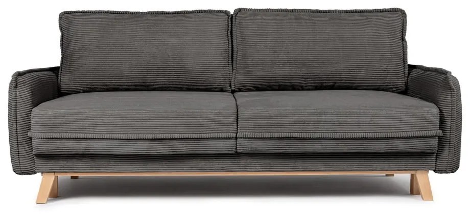 Szara sztruksowa rozkładana sofa 218 cm Tori – Bonami Selection