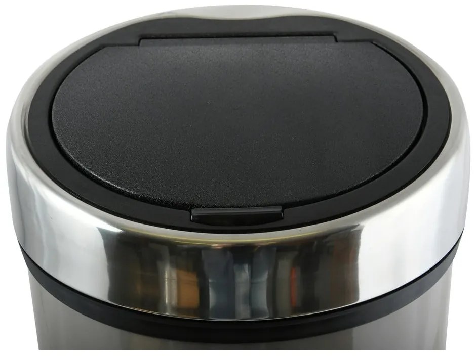 Szarobrązowy stalowy kosz na śmieci otwierany na dotyk 30 l – MSV