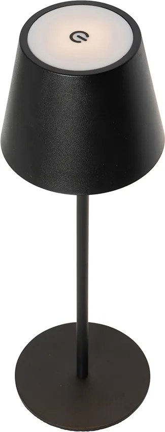 Zestaw 2 lamp stołowych czarnych ze ściemniaczem i akumulatorem - Murdock