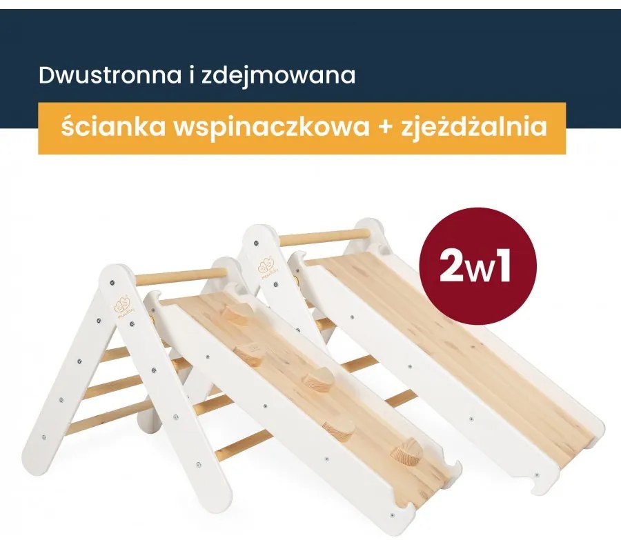 Drabinka dla dzieci ze zjeżdżalnią i ścianką wspinaczkową, zestaw czarny - meowbaby®