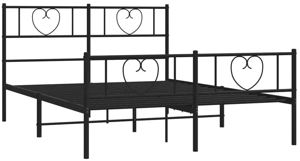 Czarne metalowe łóżko rustykalne 120x200cm - Veligo
