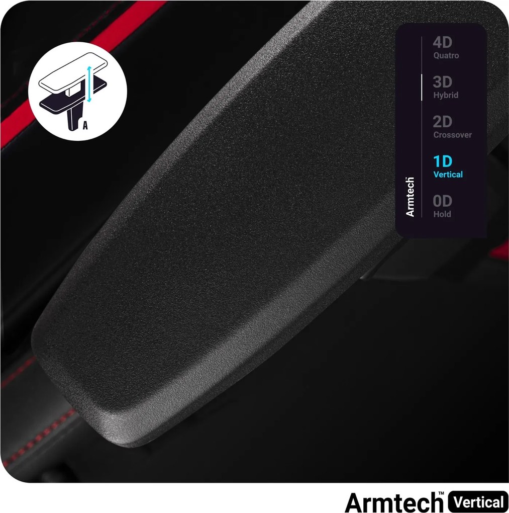 Fotel gamingowy młodzieżowy Diablo X-One 2.0 Small Size, kolor czarno-czerwony