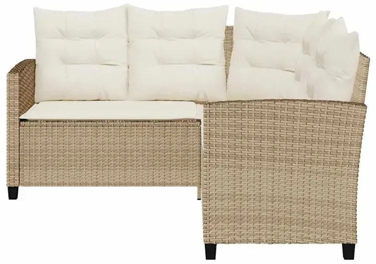 Narożna sofa ogrodowa i stolik beżowy - Omalis