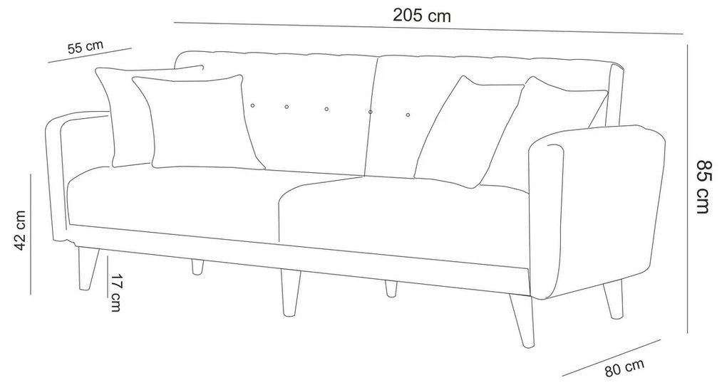 Sofa rozkładana Aria Grey