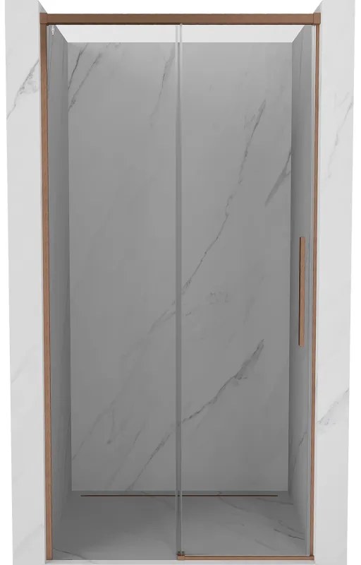 Mexen Rox drzwi prysznicowe rozsuwane 120 cm, transparent, miedź szczotkowana - 8C2-120-000-65-00