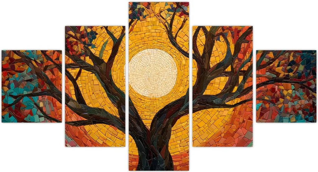Obraz - Słońce w koronie drzewa życia (125x70 cm)