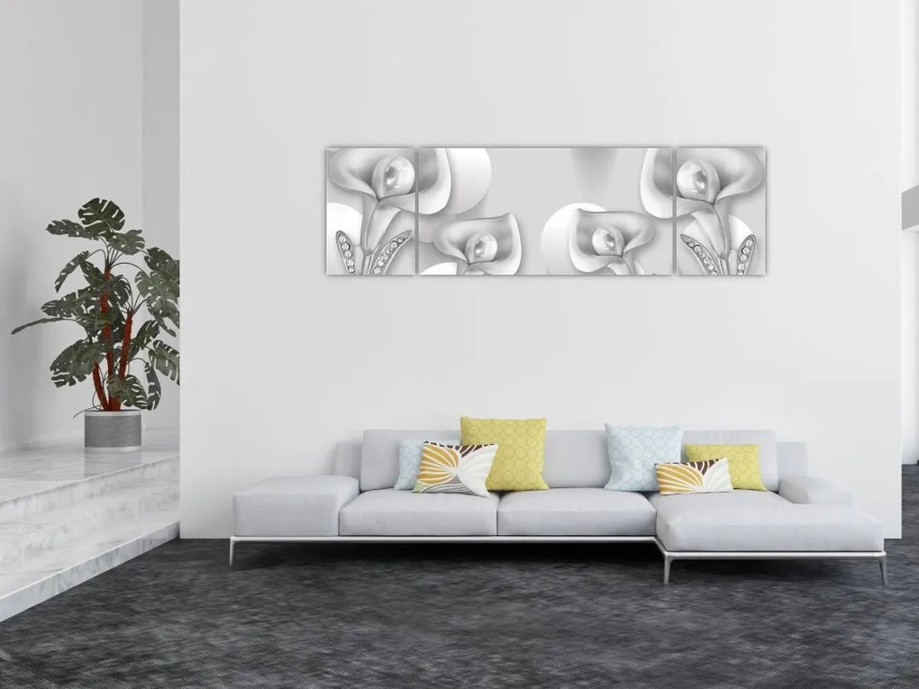 Obraz - kwiatowy wzór (170x50 cm)