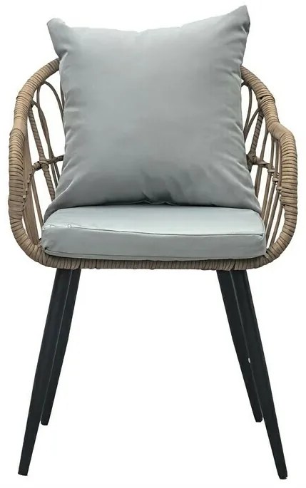 Autronic Zestaw krzeseł ogrodowych, 2 szt., metal, polyrattan, naturalny, AZ-F1406 NAT