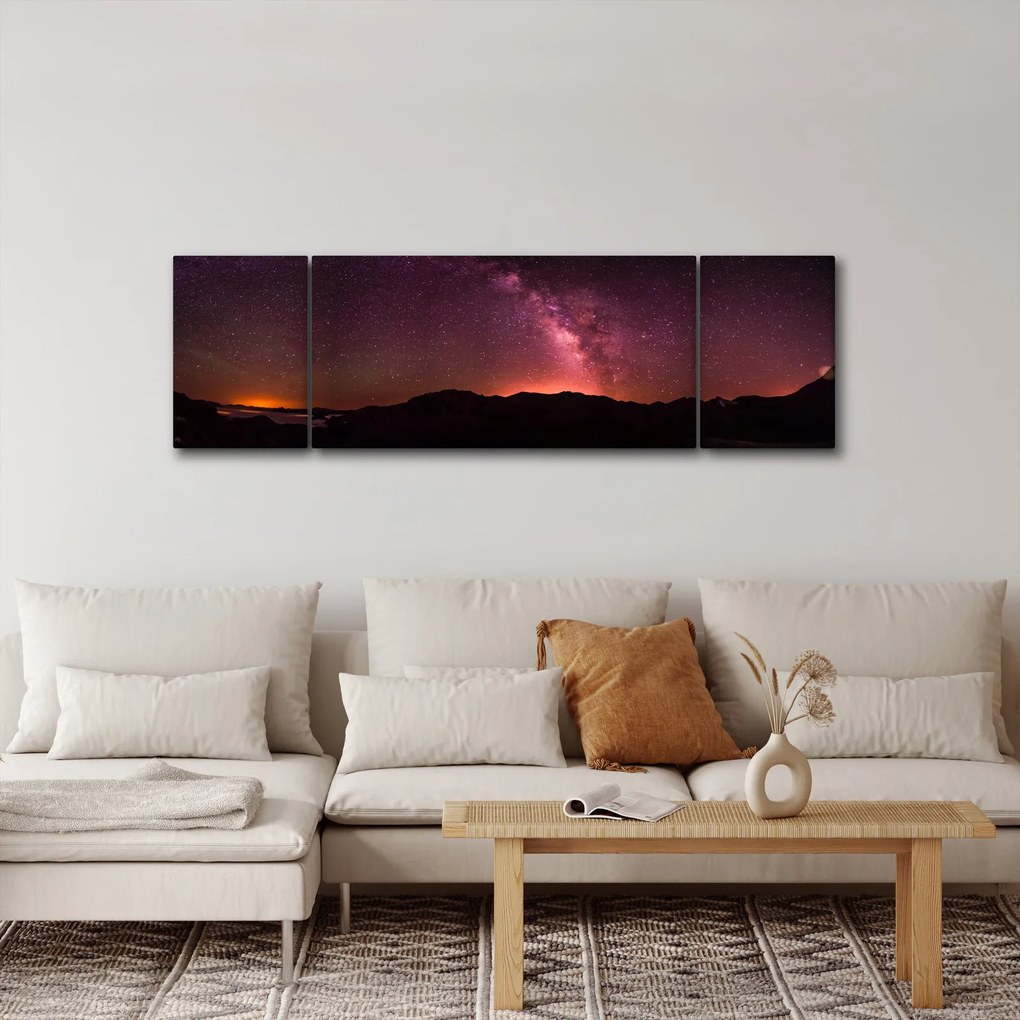 Obraz różowej Drogi Mlecznej (170x50 cm)