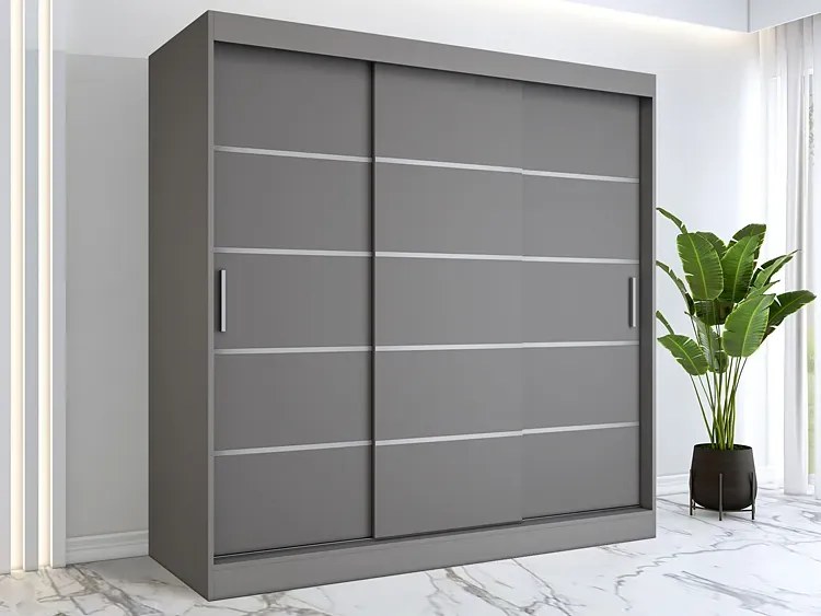 Szafa przesuwna antracyt 200 cm P1-H66