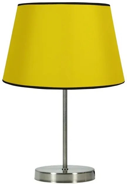 Żółta lampa stołowa z abażurem z tkaniny - V166-Izydo
