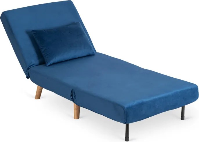 Fotel Rozkładany Leżanka Wypoczynkowy MARRY do Spania Granatowy