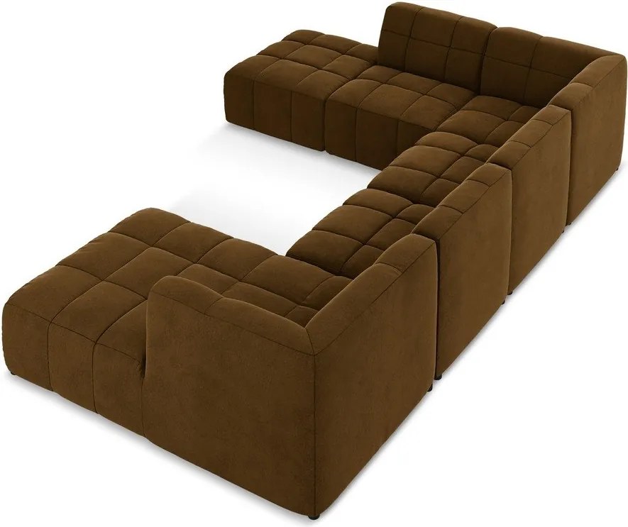 Musztardowy aksamitny narożnik (w kształcie litery U) Aloha – Makamii