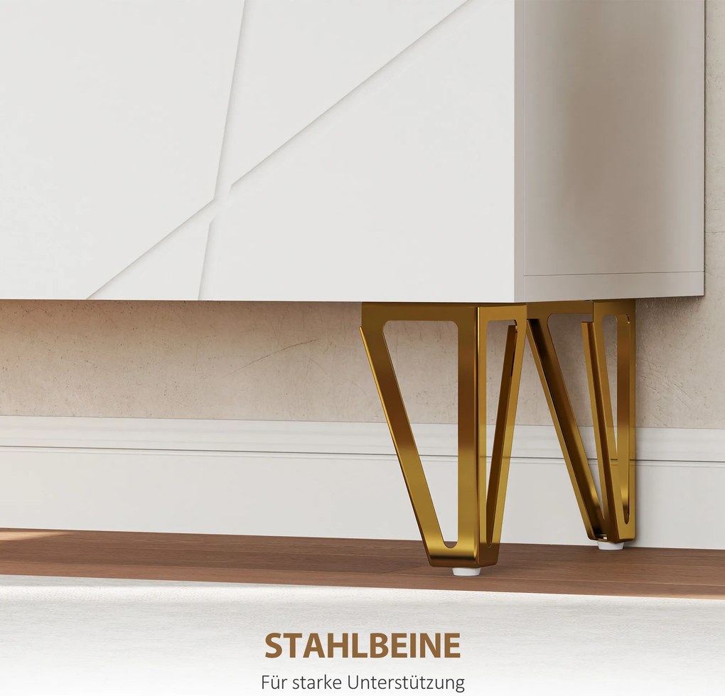 HOMCOM Szafka na buty z 2 drzwiami, regał na buty, przechowywanie obuwia z 3 regulowanymi półkami 72 x 31,5 x 95 cm, Biały