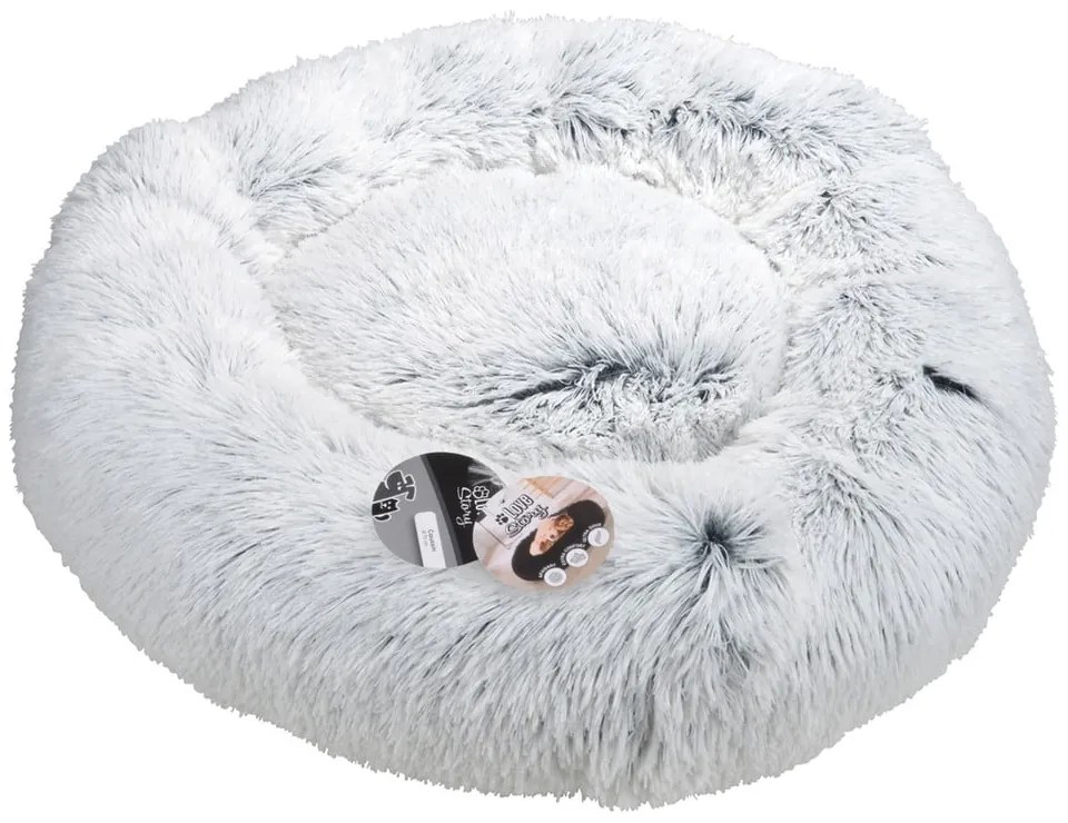 Białe legowisko dla psów ø 95 cm Fluffy Heather – Love Story