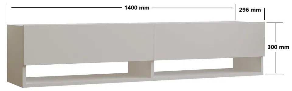 Biała szafka pod TV 141x31x30 cm Arges – Kalune Design