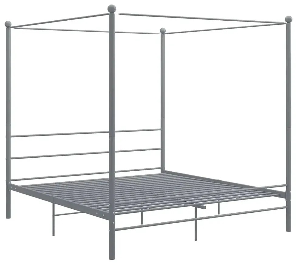 Szare metalowe łóżko rustykalne 180x200 cm - Aveiro
