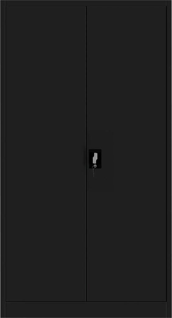 Szafa na dokumenty metalowa z wewnętrzną skrytką czarna, 900x1850x450 mm: TOMASZ