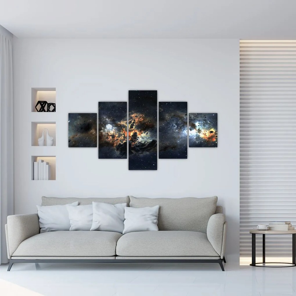Obraz - Wszechświat z mgławicą (125x70 cm)