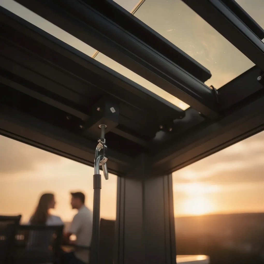 Pergola ogrodowa lamelowa 3x3 m antracyt XT-3653S regulowany dach