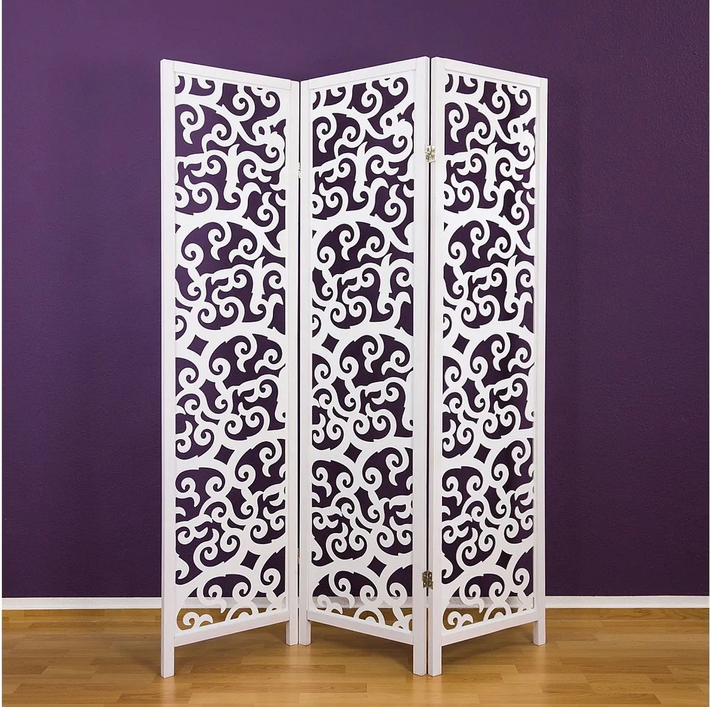 Przegroda pokojowa 130x2,2x175 cm biała Shoji