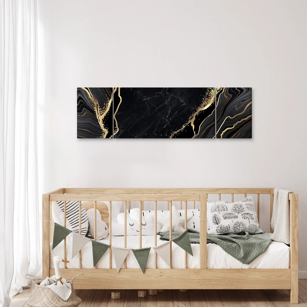 Obraz złotej abstrakcji (170x50 cm)