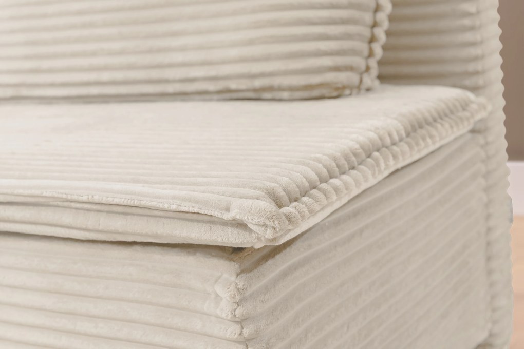 Kanapa rozkładana Firioza z pojemnikiem - ecru plusz Tilia 03