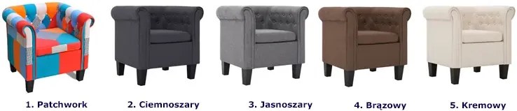 Fotel patchworkowy chesterfield - Xala