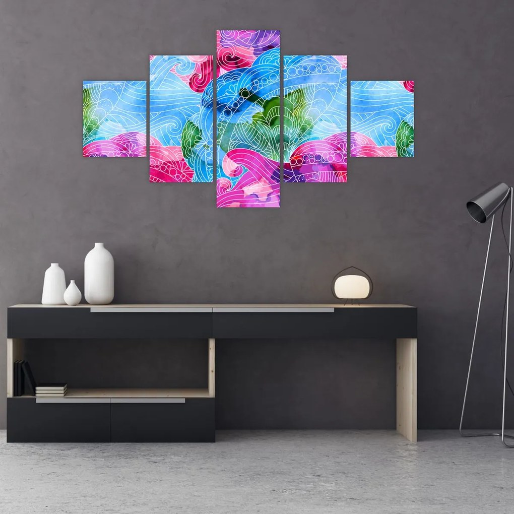 Obraz - Kolorowe fale (125x70 cm)