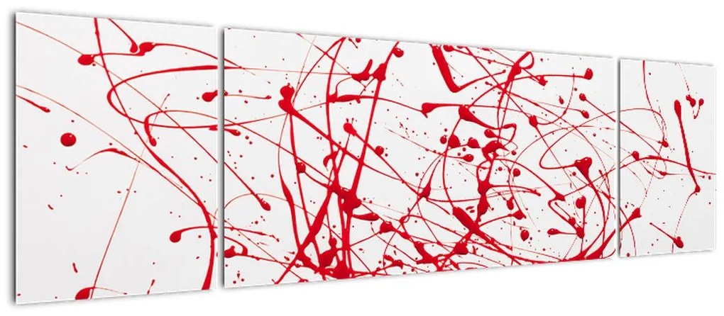 Obraz przy użyciu techniki drippingu (170x50 cm)