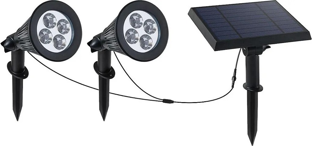 2 rodzinne reflektory solarne SPIKY 400LM z możliwością podłączenia