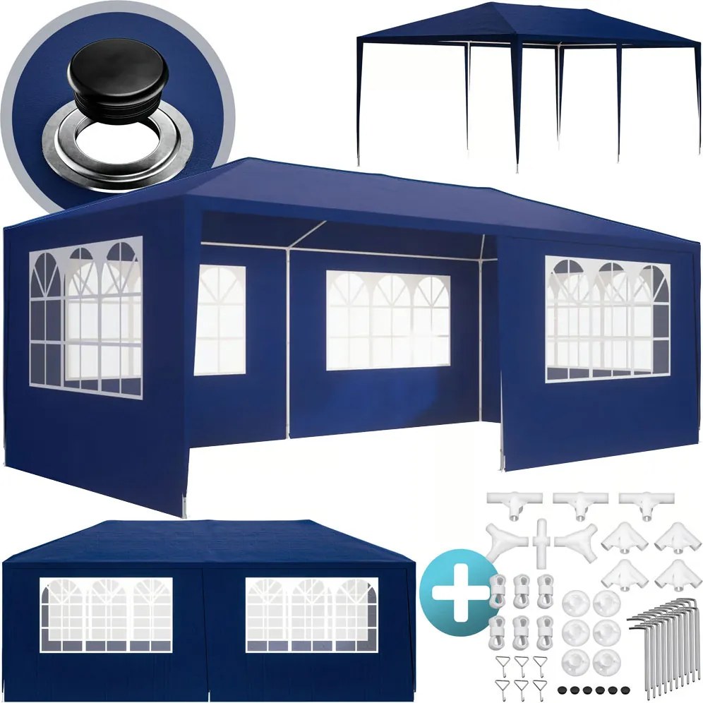 Namiot imprezowy NEAPOL, 3x6m, niebieska Jurhan