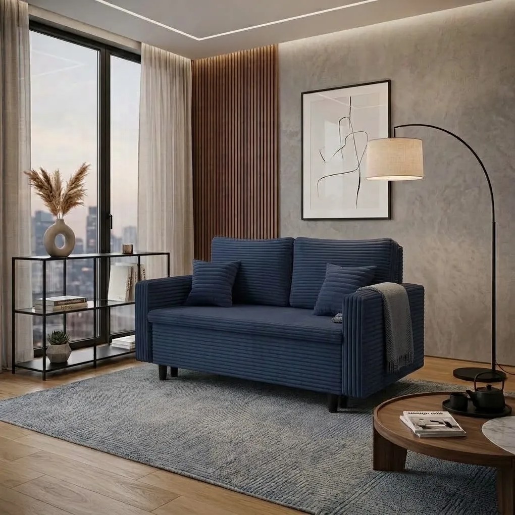 Sofa kanapa 2 os z funkcją spania LIVIA Granatowy